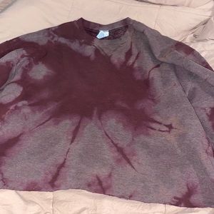 XL bleach dyed cropped hoodie